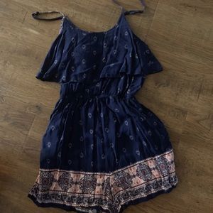 Ruffled top romper S papaya